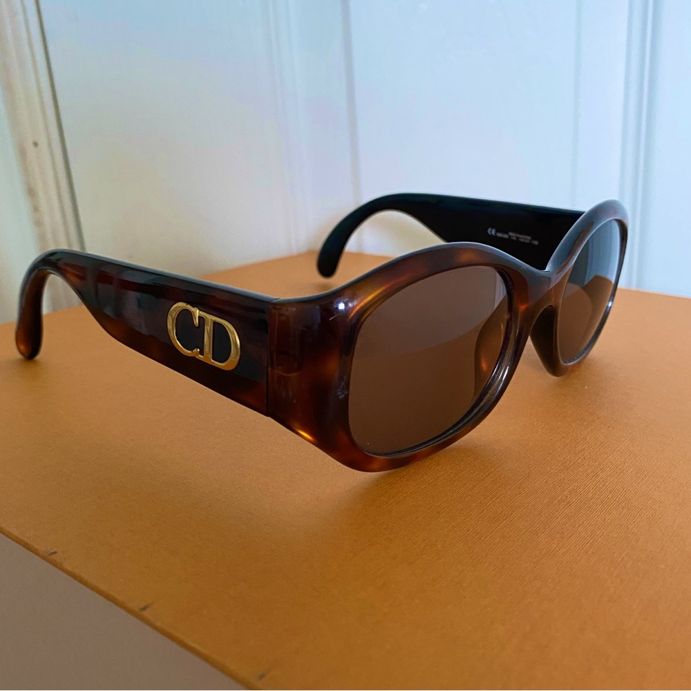 Vintage Christian Dior Acetate Tortoise Gold Sunglasses Mod Naomi 14L